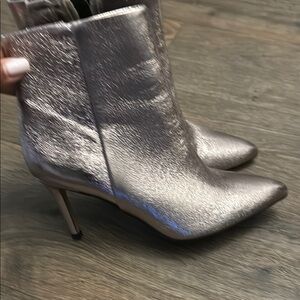 Metallic Silver Heeled Boots
